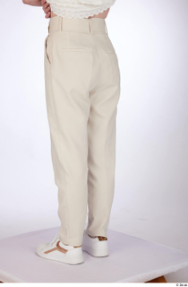 Yeva beige pants casual dressed leg lower body white sneakers…